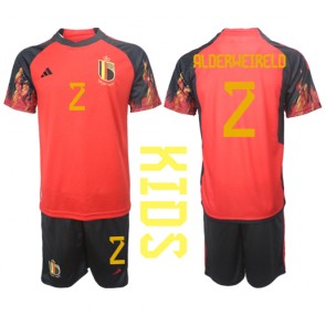 Belgien Toby Alderweireld #2 Hjemmebanesæt Børn VM 2022 Kort ærmer (+ korte bukser)
